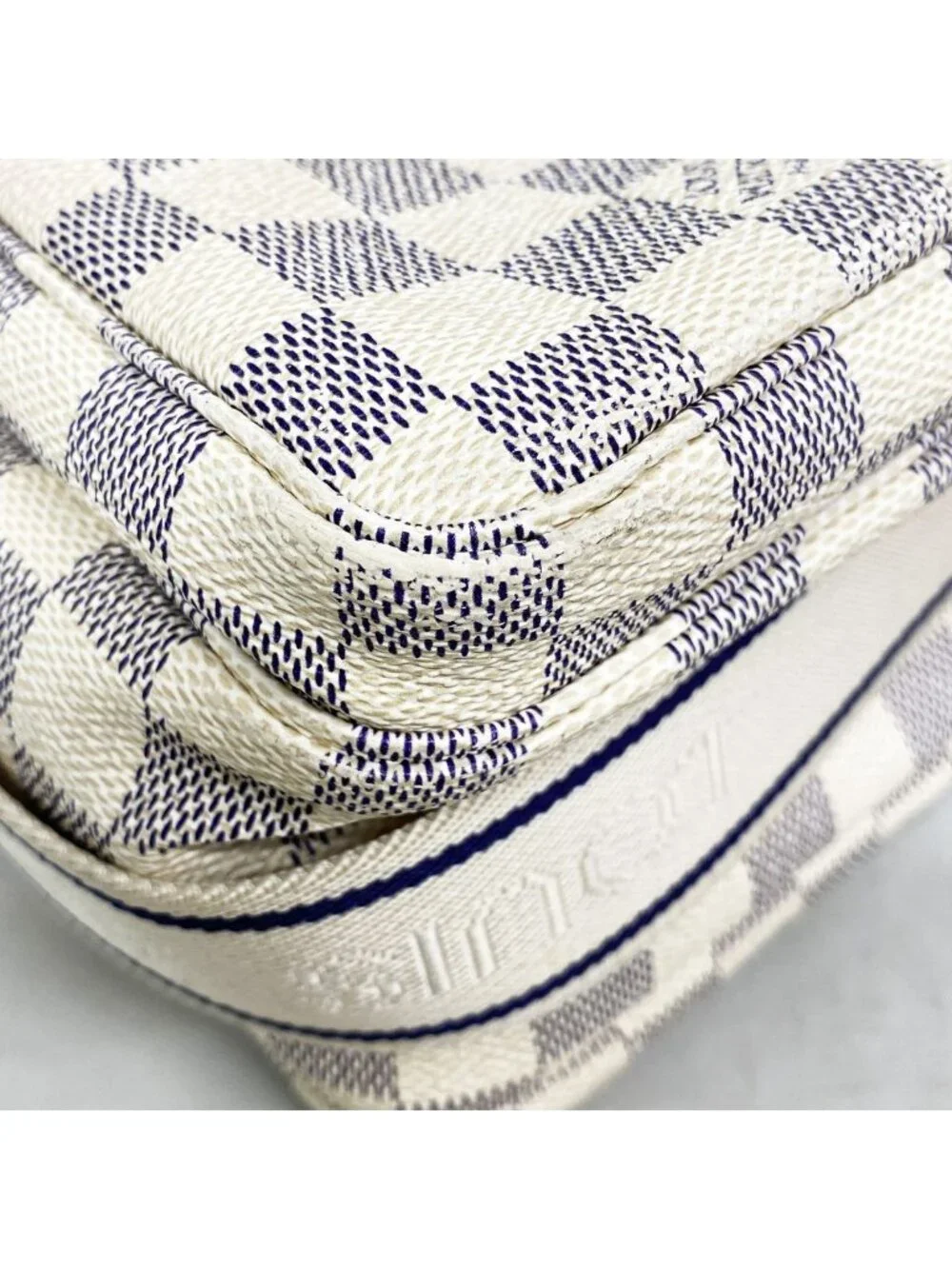 Louis Vuitton Shoulder Bag Damier Azur Naviglio White